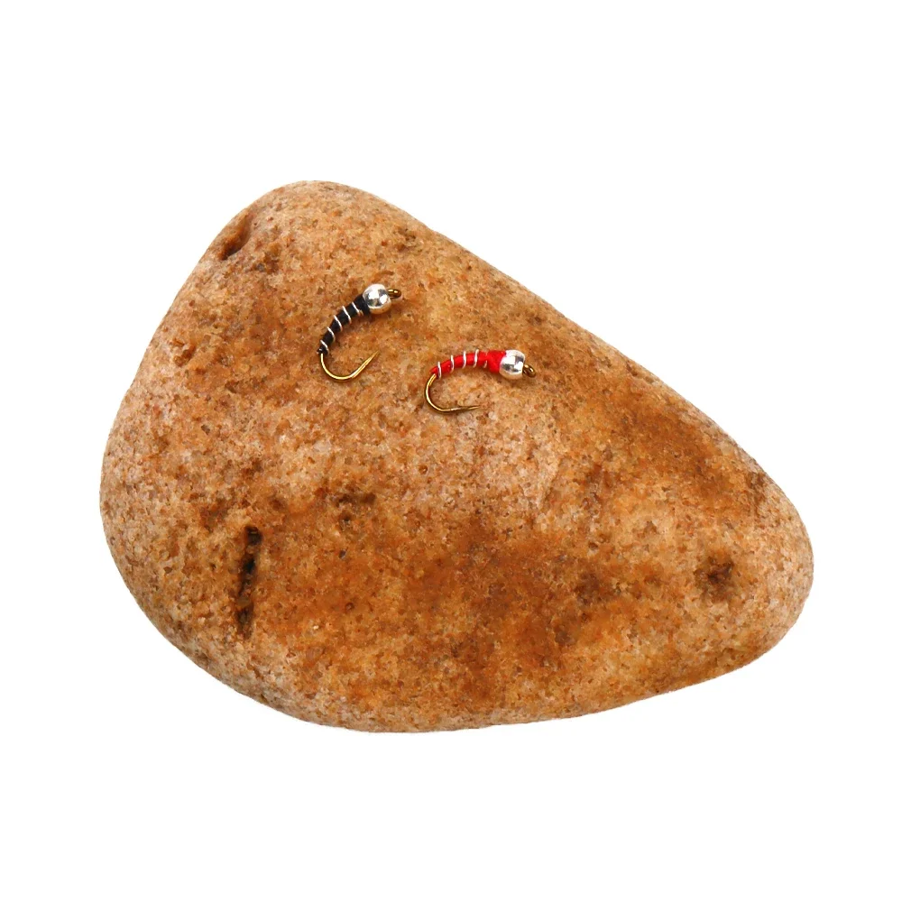 Wifreo 8pcs/9pcs #18 Bead Head Zebra Midge Nymph Fly Emergers Wet Nymph Fly Fishing Flies Trout Bluegill Fishing Lure Baits - imagen 5