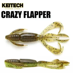 KEITECH Japón Original Crazy Flapper forma de camarón gusanos personalizados 2,4-4,4 pulgadas 2,1-12g señuelo de pesca de acción realista definitiva