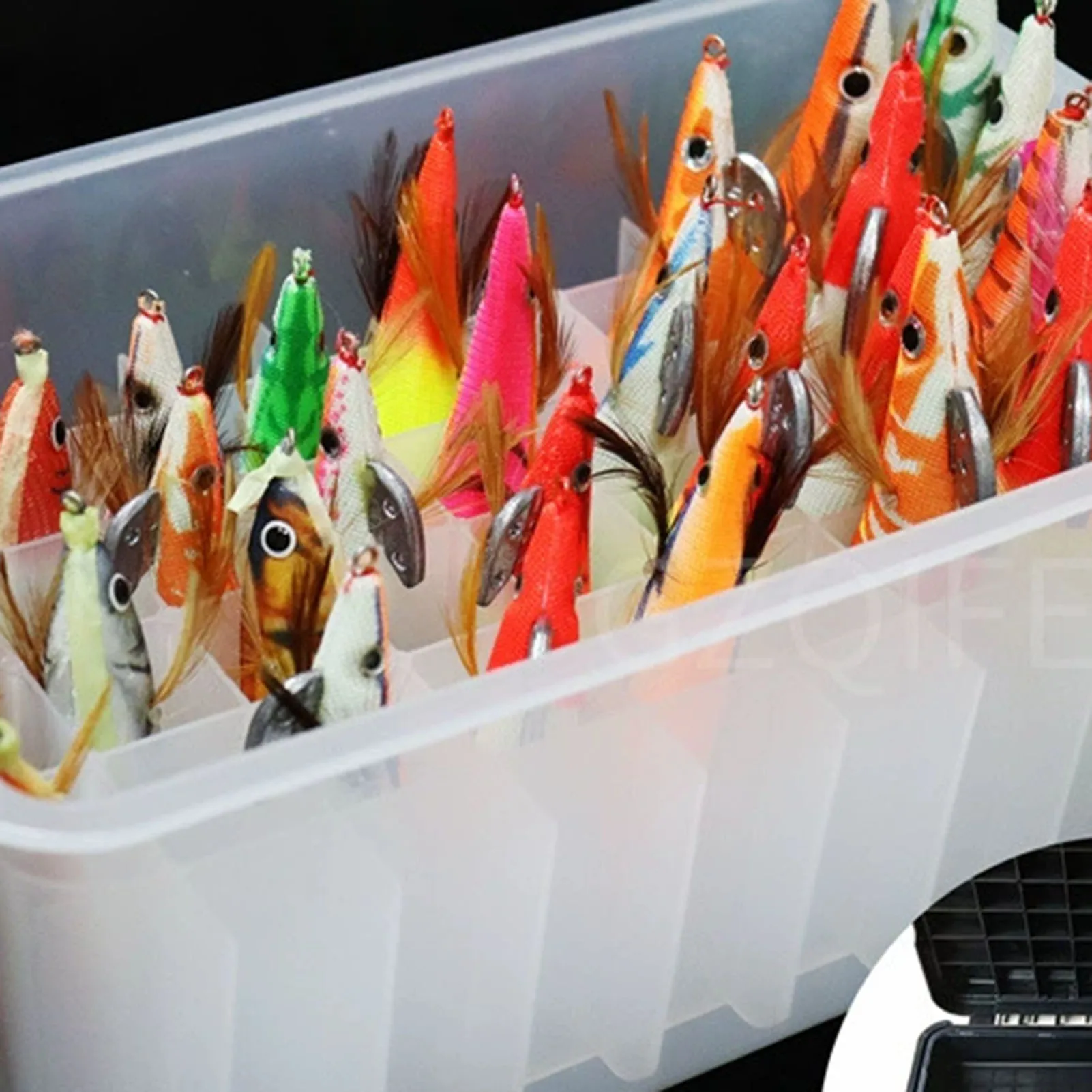 Caja de almacenamiento de Señuelos de Pesca de 35/56 rejillas, estuche organizador de equipo de pesca transparente portátil, caja de almacenamiento de gran capacidad para herramientas de pesca - imagen 2