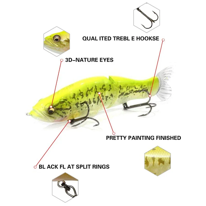 Swimbait multiarticulación de hundimiento lento para lucio y mar - imagen 4