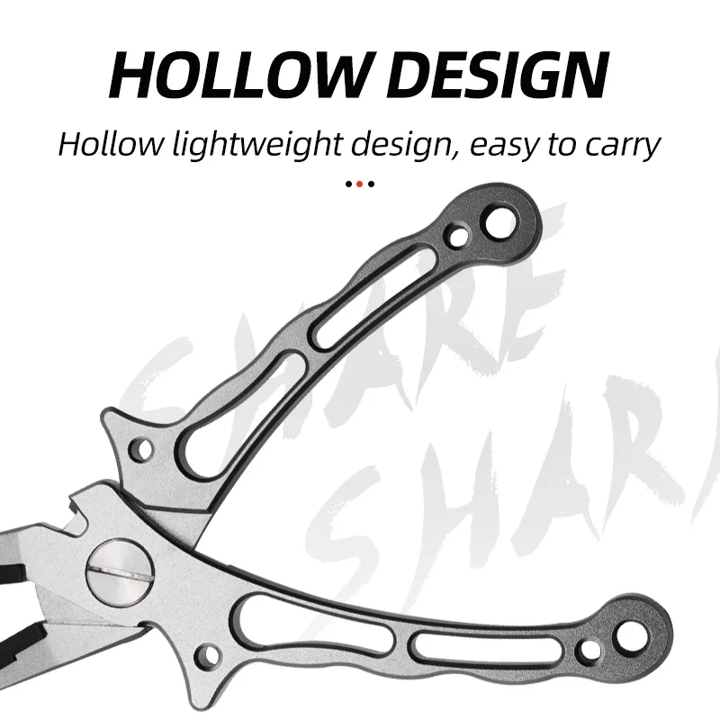 Alicates de pesca de aluminio, multiherramienta para agua salada, alicates de anillo dividido, removedor de anzuelos, cortadores de línea trenzada, accesorios de pesca - imagen 5