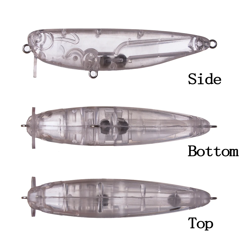 Chan'sHuang 20 piezas cebo en blanco sin pintar 8cm 9,2g labio desmontable perro caminando Minnow DIY hecho a mano aparejos de señuelo de pesca Artificial - imagen 3