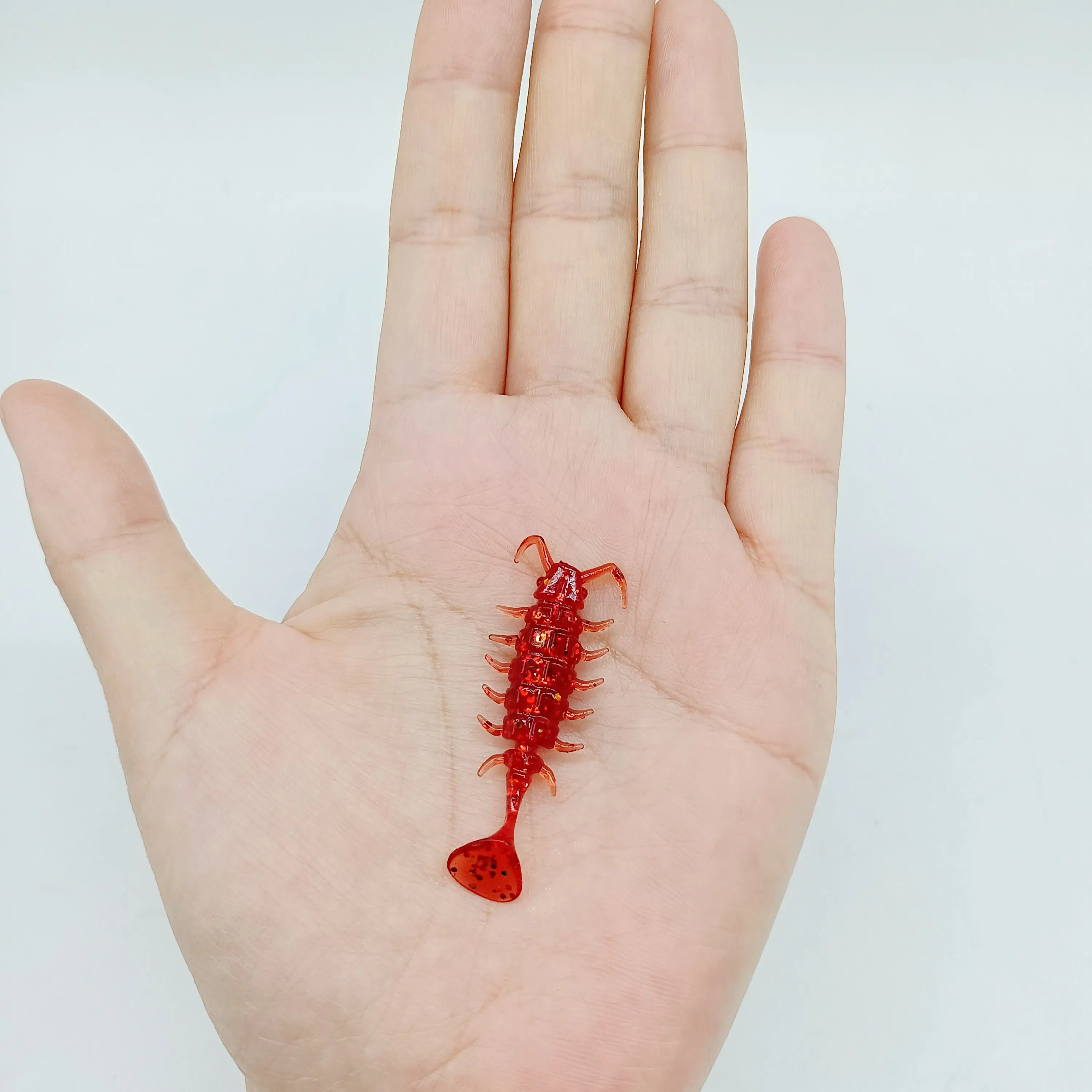 DUODUOYU 15 Uds Mini escarabajo Señuelos de Pesca blandos 1g/35mm hundimiento lento cola en T cebo suave lubina Artificial aparejos de pesca de pez de silicona - imagen 5