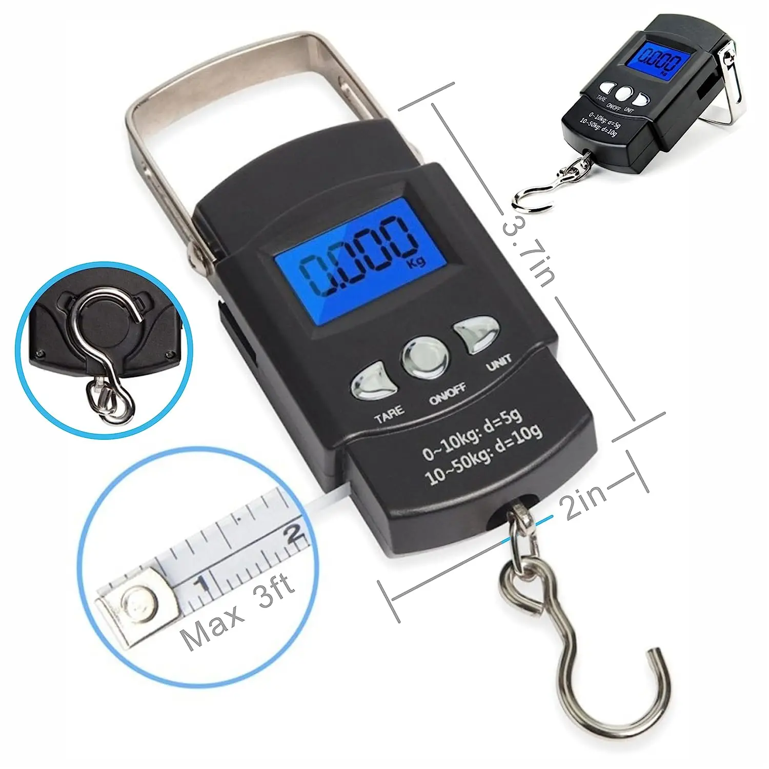 5 unids/set pinza de labio de pesca báscula de pescado electrónica Digital de mano 45kg, Kit de herramientas de cordones removedor de anzuelos, regalo de equipo de pesca en hielo - imagen 3