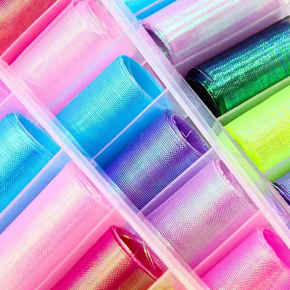 10 colores brillo malla hilo patrón de escamas de pescado para DIY atado de moscas cebo Material de pesca suministros artesanales - imagen 3