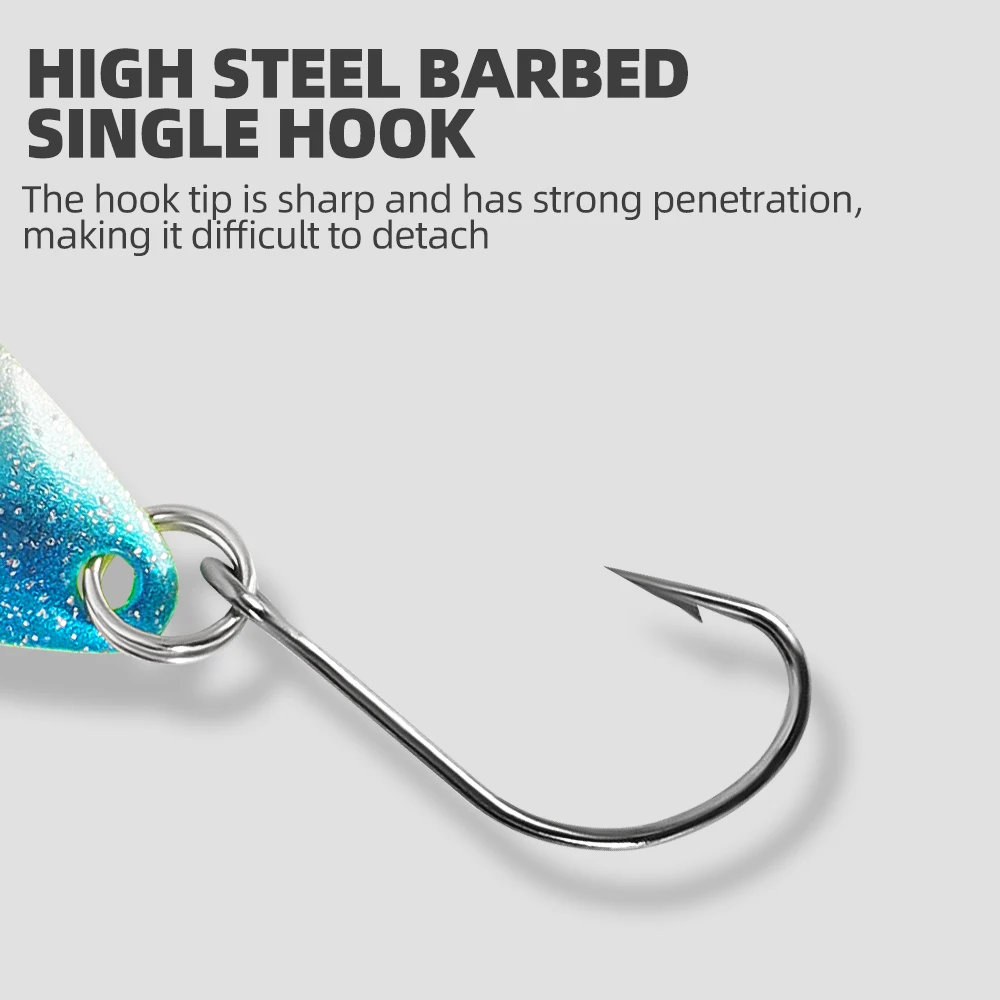 10 unids/set de señuelo cuchara para trucha, cebo de pesca de Metal, aparejos de pesca de agua dulce de colores mezclados con caja de almacenamiento, casti largos multicolores - imagen 4