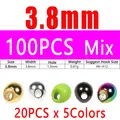 100pcs 3.8mm Mix