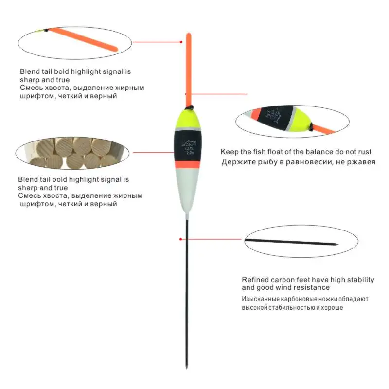 BETTER LEADER-Juego de flotadores de Pesca, 10 unids/lote/bolsa, 2,5g, Boya, Bobbers, Pesca Vertical, aparejos de Pesca de carpa - imagen 4