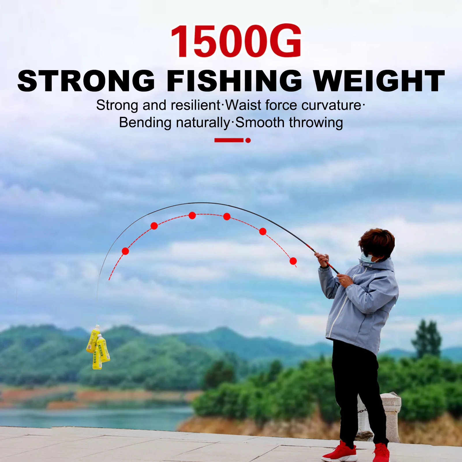 Caña de pescar telescópica de 1,5/2,7/3,6 m, caña de pescar ultraligera de fibra de carbono para uso en agua dulce y salada, engranajes de pesca en hielo para invierno - imagen 2