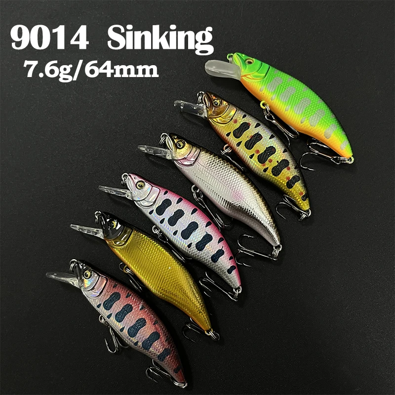 Señuelo de pececillo River Stream, 7,6g, 64mm, trucha, lubina, cebo duro Artificial, diseño japonés, Wobbler hundido, Jerkbait, accesorios de pesca - imagen 2