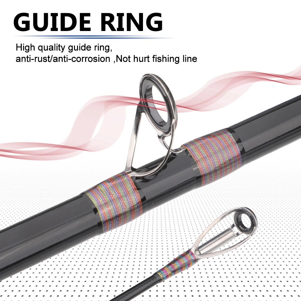 Caña de pescar de 3 secciones, gotero profundo de agua salada, caña de juego grande, caña de rodillo para barco convencional, caña de pescar de carbono - imagen 3