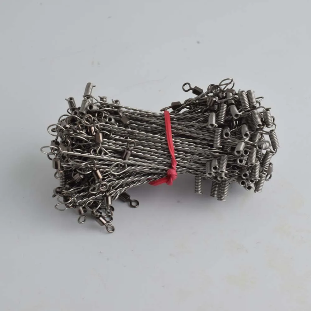 100 brazos de gancho de equilibrio, conectores de brazo de plomo de seguimiento, plataformas de pesca giratorias, cuerdas de equilibrio de alambre de acero antienrolladas en forma de T - imagen 4