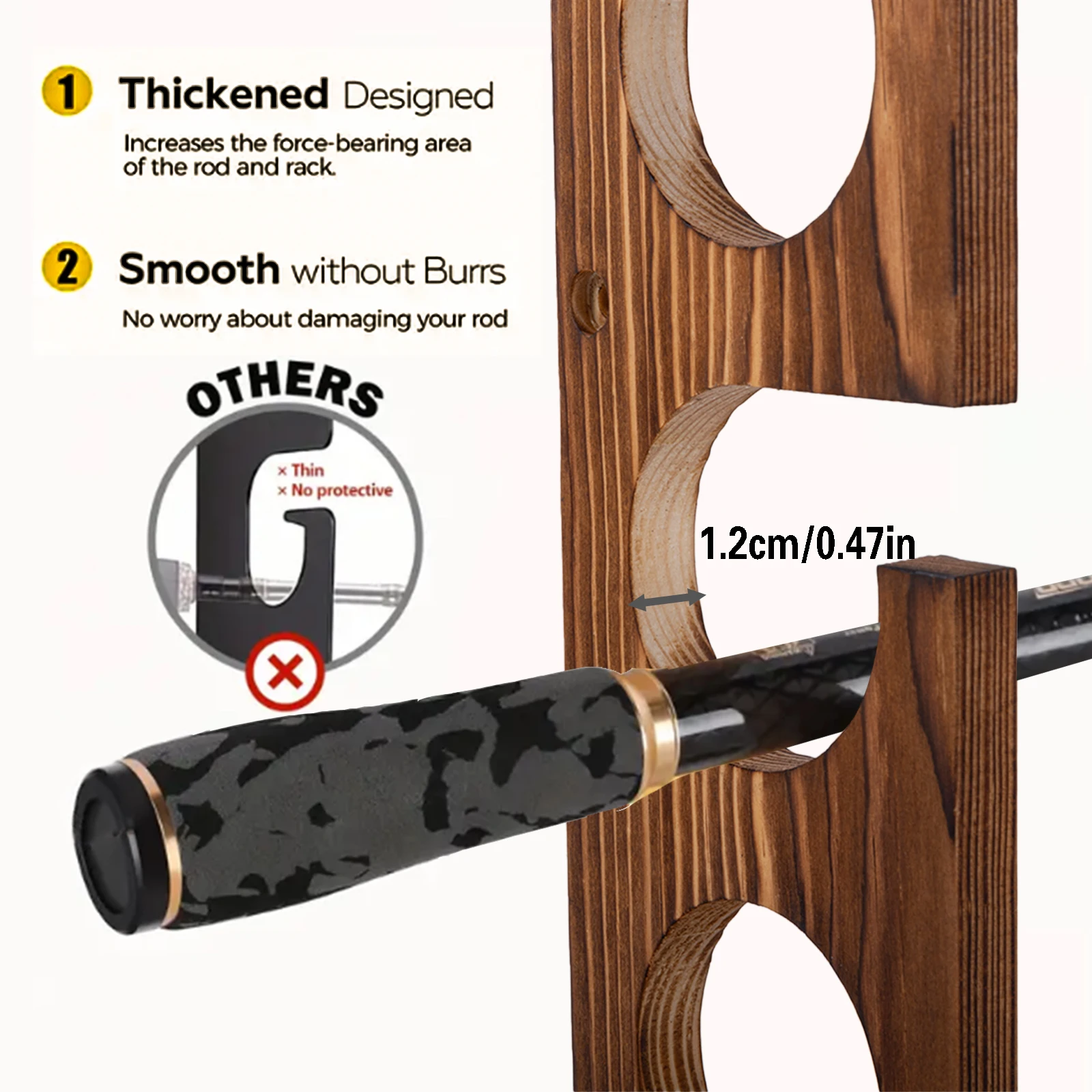 Goture-soportes horizontales para caña de pescar, herramienta de almacenamiento de 12 varillas, montaje en pared Modular para accesorios de pesca en garaje - imagen 3