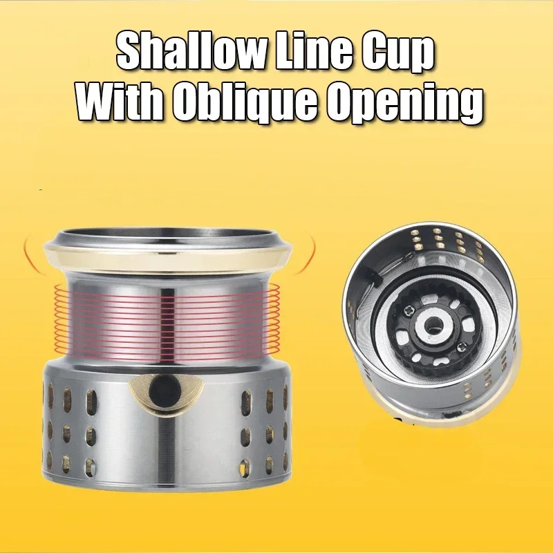 Carretes de pesca totalmente metálicos, carrete giratorio, carrete de Metal 5,2: 1BB, rodamientos de bolas, carrete de pesca 1000-3000, taza de línea de Metal, aparejos de mar - imagen 3