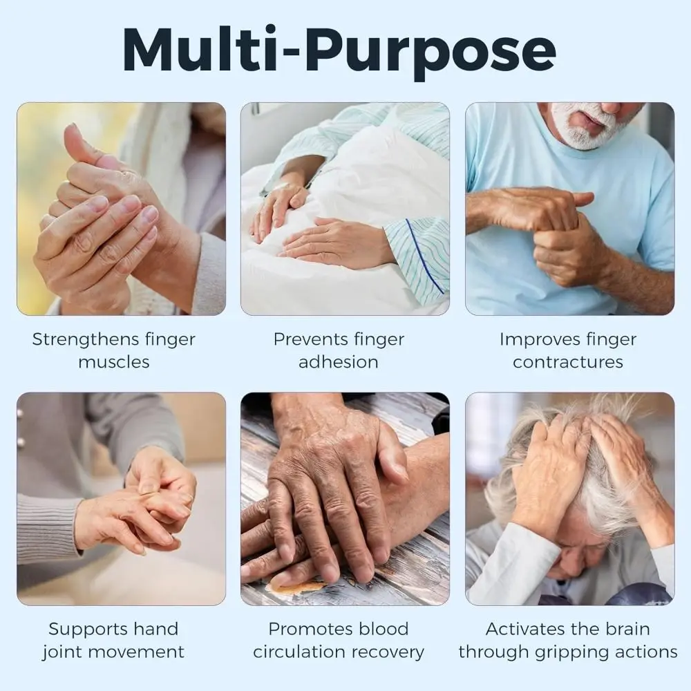 Almohadilla fortalecedora de agarre antideslizante, resistente al sudor, alivio del estrés, empuñaduras de palma lavables, Protector de palma contracción de manos, cuidado de ancianos - imagen 2