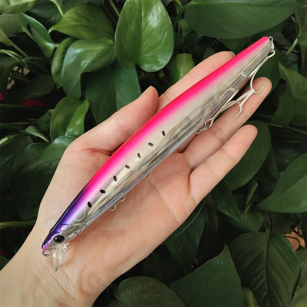 TSURINOYA-cebos duros de tungsteno para pesca en el mar, 3 piezas, 163mm, 34,2g, Minnow de fundición ultralargo - imagen 2