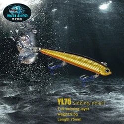 Water Sniper-señuelo de lápiz de hundimiento, 9,8g, 75mm, 1 pieza, cuchara giratoria, cebos duros de pesca de plástico con anzuelos triples, aparejos de pesca