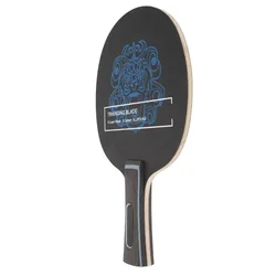 Raqueta de tenis de mesa fibra carbono mango largo horizontal ligera