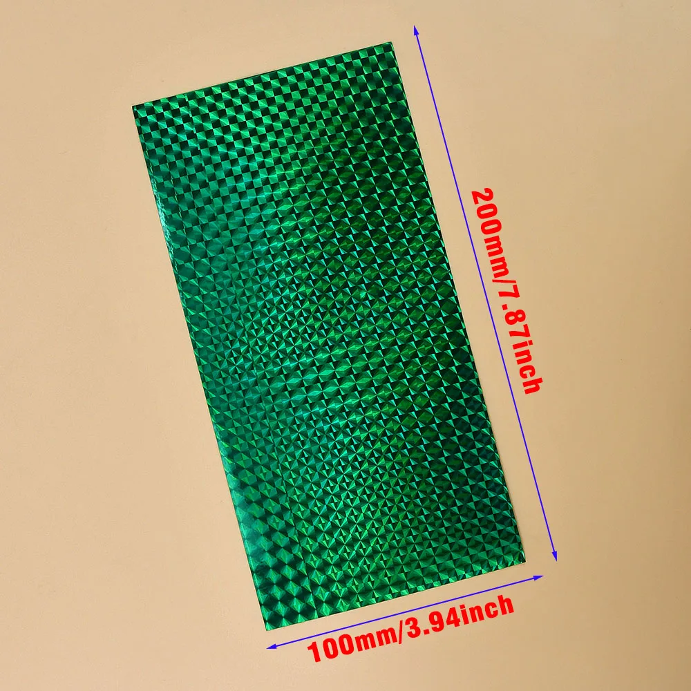 5 hojas de pegatinas holográficas de escamas de pescado para señuelos de pesca de 8x4 pulgadas, cinta luminosa adhesiva para hacer señuelos, cebos de Metal, manualidades DIY - imagen 2