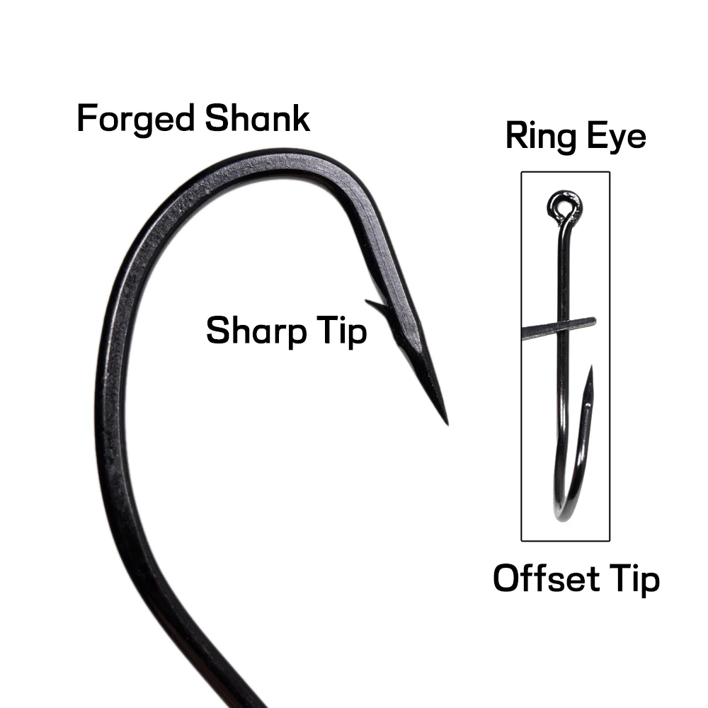 Anzuelo de pesca de acero con alto contenido de carbono, anzuelo de pesca con mosca Nmyph Sabiki, anzuelo de pesca de carpa, anzuelos de señuelo de plantilla de agua salada, níquel negro, 50/25 Uds. - imagen 3