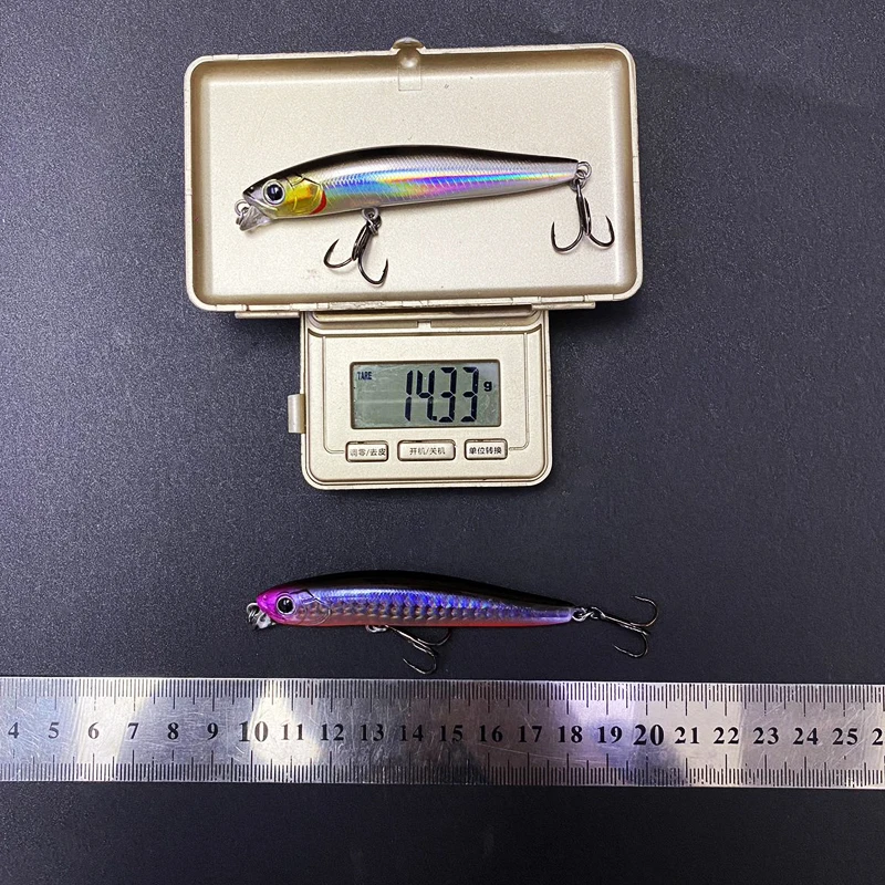 Aparejos de pesca de pececillos láser, cebo duro de 80mm y 14,3g, diseño japonés, Wobblers de hundimiento, pez Roca, agua de mar, Lucio, 9213 - imagen 5