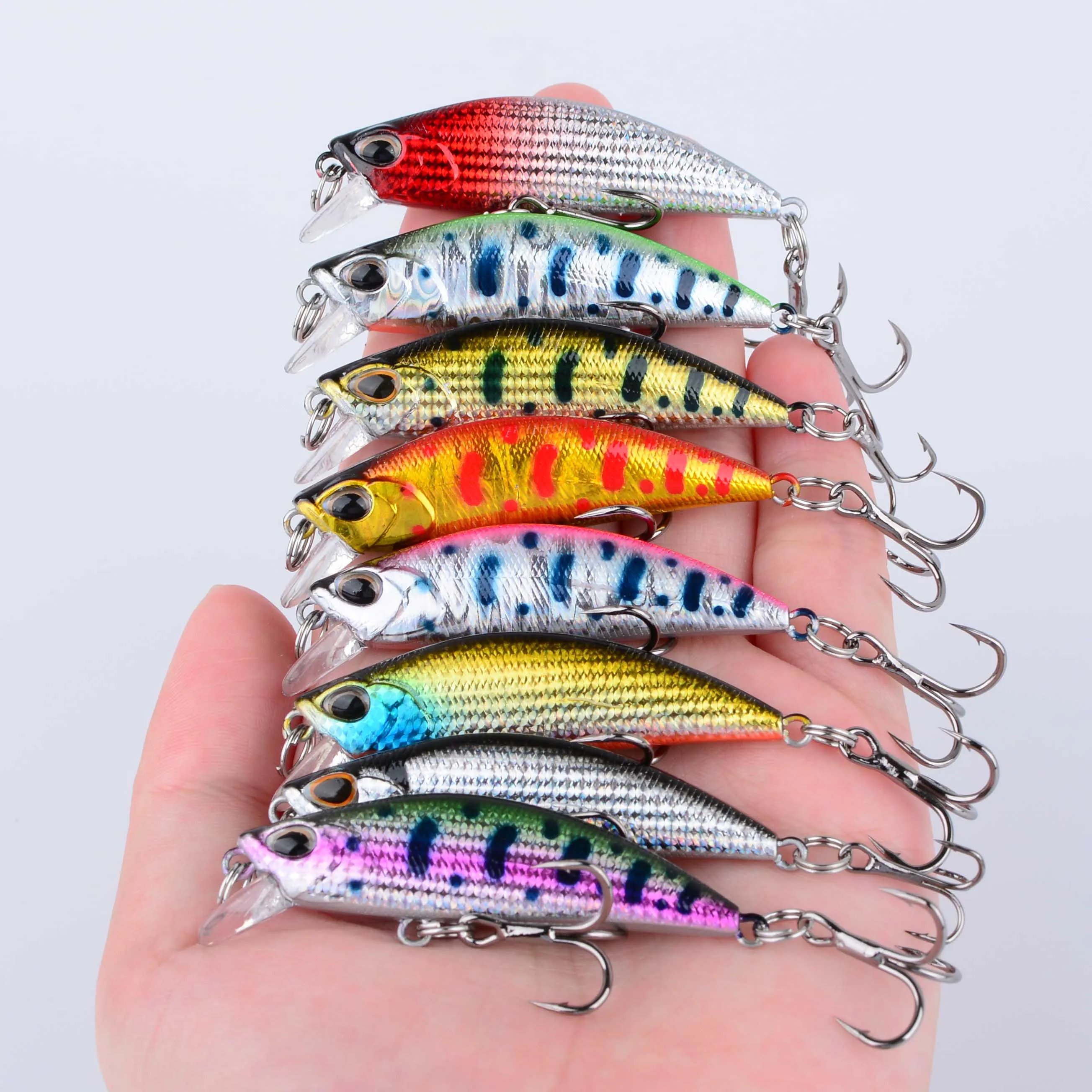 8 Uds Wobblers que se hunden Señuelos de pesca trucha cebo duro de plástico Artificial Crankbait aparejos de pesca de lubina ﻿ - imagen 4