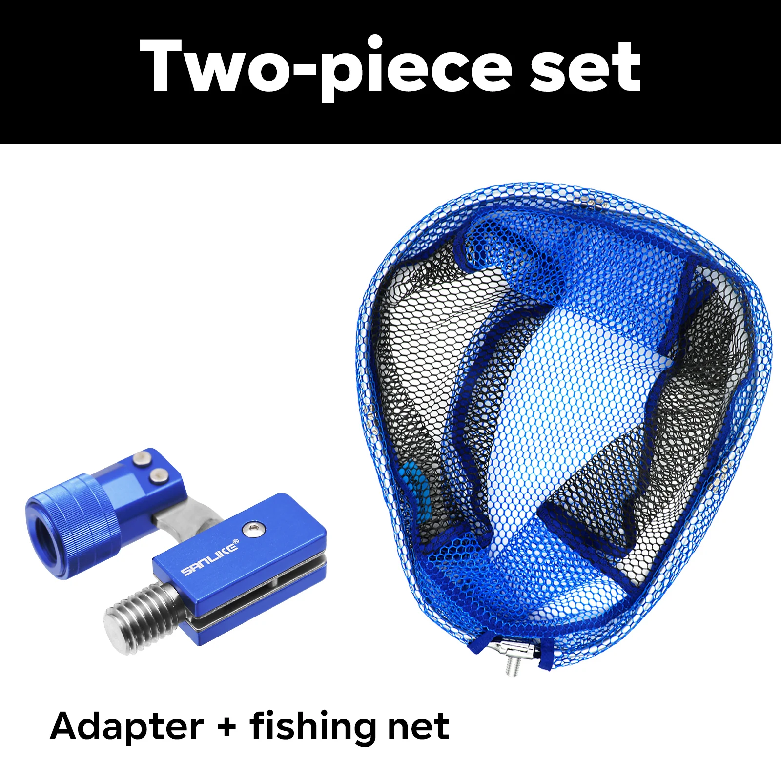 SANLIKE-Cabezal plegable de aleación de aluminio, red de pesca de dos colores, combinación de Marco plegable, Red de inmersión de nailon, herramientas de pesca, 1/2 pulgadas, 12 mm - imagen 2