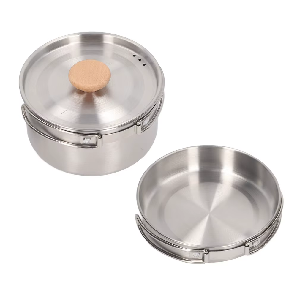 Utensilios de cocina camping acero inoxidable antiadherente con bolsa - imagen 3