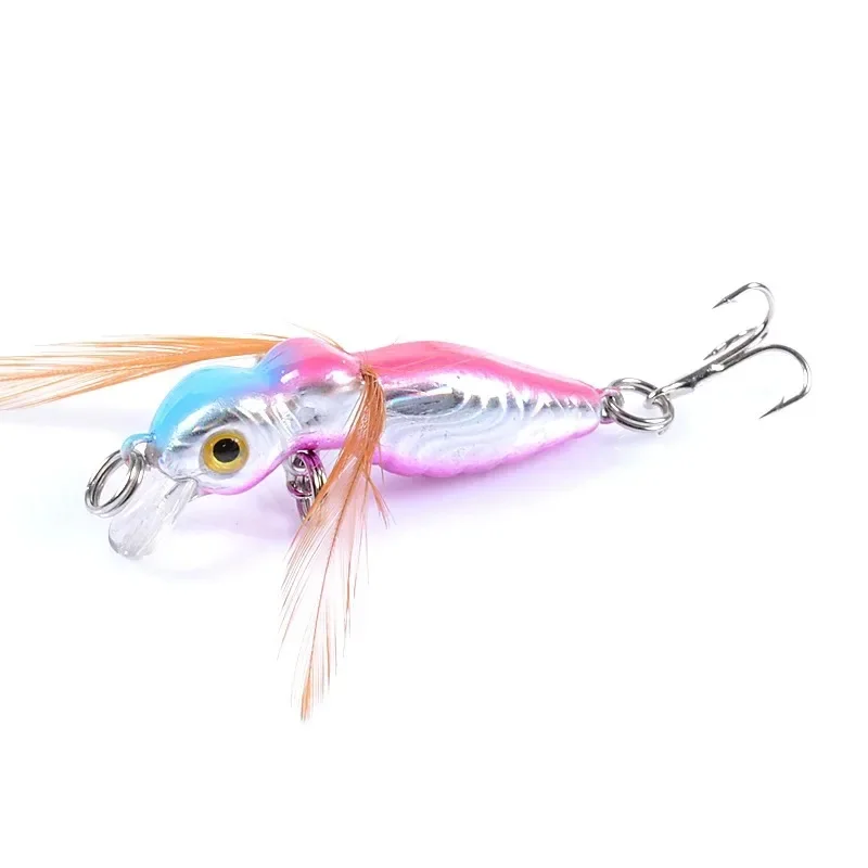 1 Uds 4,5 cm 3,5g pluma abeja señuelo de Pesca Crankbait Pesca de agua dulce Isca cebo de insecto Artificial aparejos de Pesca Wobbler