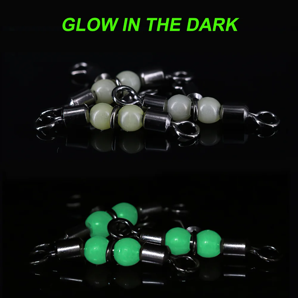 Goture 30 unids/lote giratorios de pesca forma de calabaza luminosa giratorios de pesca rotación de 360 grados giratorios de 3 vías accesorios de pesca - imagen 3