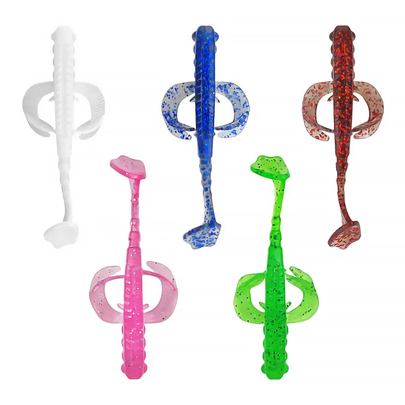 Señuelo de pesca Bazooka, 65mm2,2g, nuevo pez volador flotante, cola en T, cebo suave, Swimbaits, Jigging, goma Artificial, Lucio, trucha - imagen 2