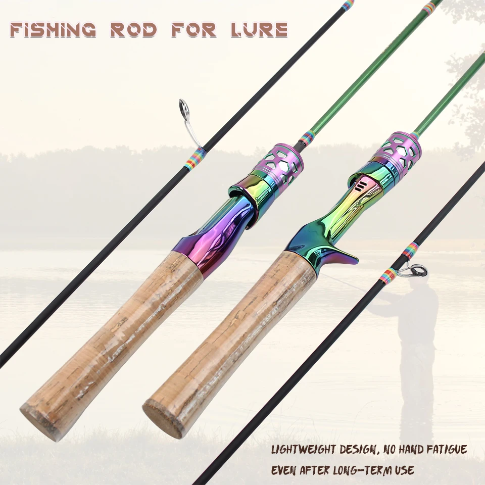 Caña de trucha de cuatro secciones: caña de pescar en miniatura portátil, brillante y de grado profesional. Cuerpo de fibra de carbono con punta sensible. - imagen 2