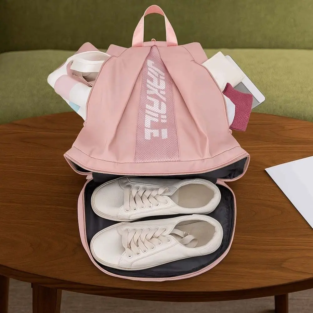 Mochila portátil para gimnasio con correas ajustables, bolsa de almacenamiento para Fitness de gran capacidad, mochila deportiva ligera de nailon de Color sólido para hombre - imagen 2