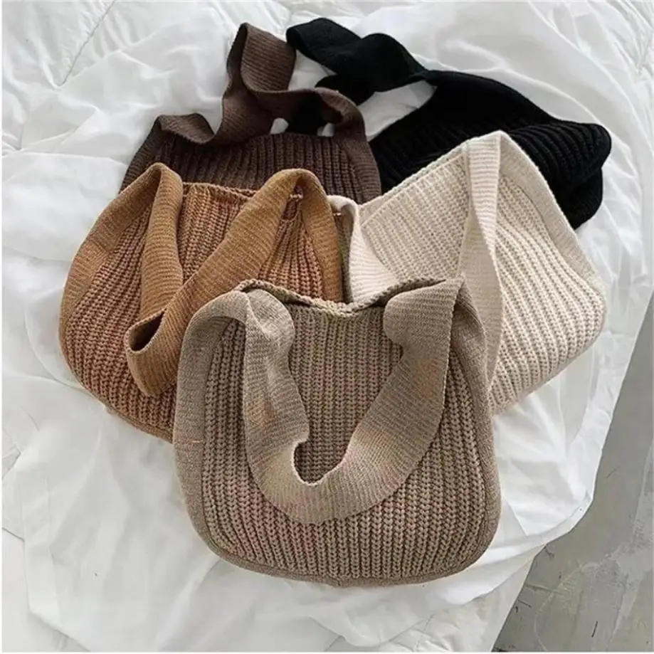 Bolsos de punto tejidos de hombro para mujer – Gran capacidad y estilo casual - imagen 2