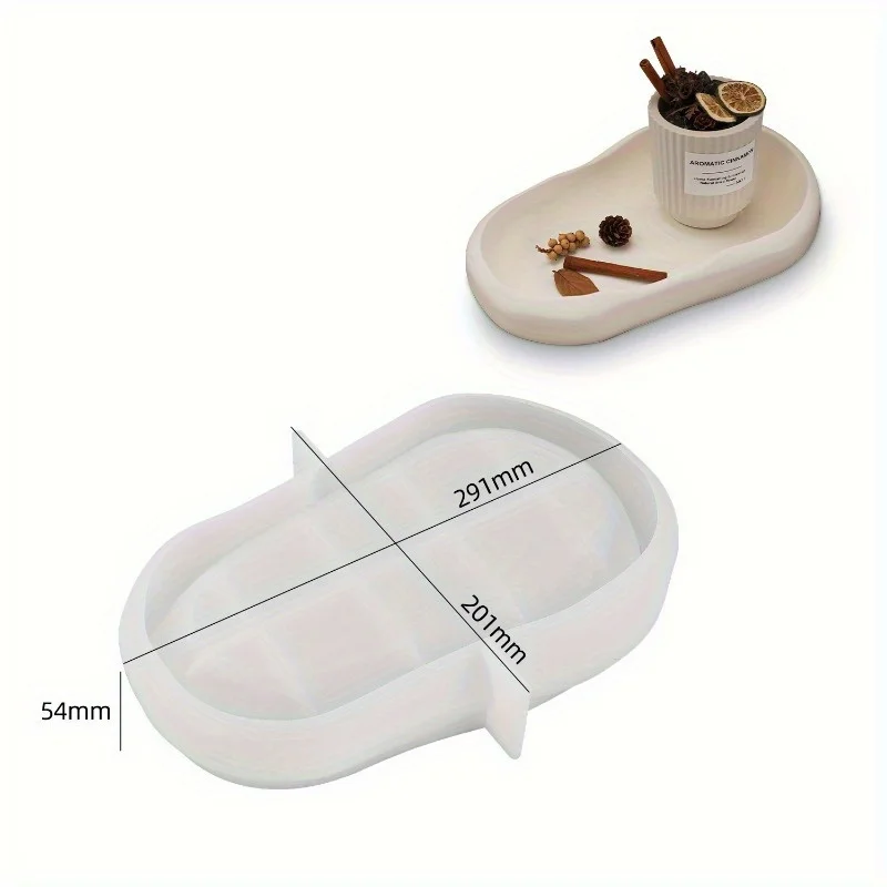 Bandeja de almacenamiento de molde de hormigón de paleta ovalada Irregular, bandeja de almacenamiento de decoración del hogar, molde de resina Epoxy, placa de almacenamiento de tuercas, molde de cemento - imagen 5