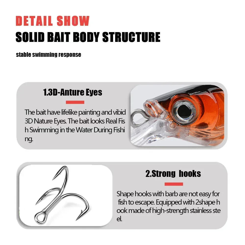 Señuelo de Pesca flotante Minnow, 90mm, 9,5g, Pesca Wobbler, trucha de agua salada, lubina, cebo Artificial, sonajeros al por mayor, accesorios de Swimbait - imagen 3