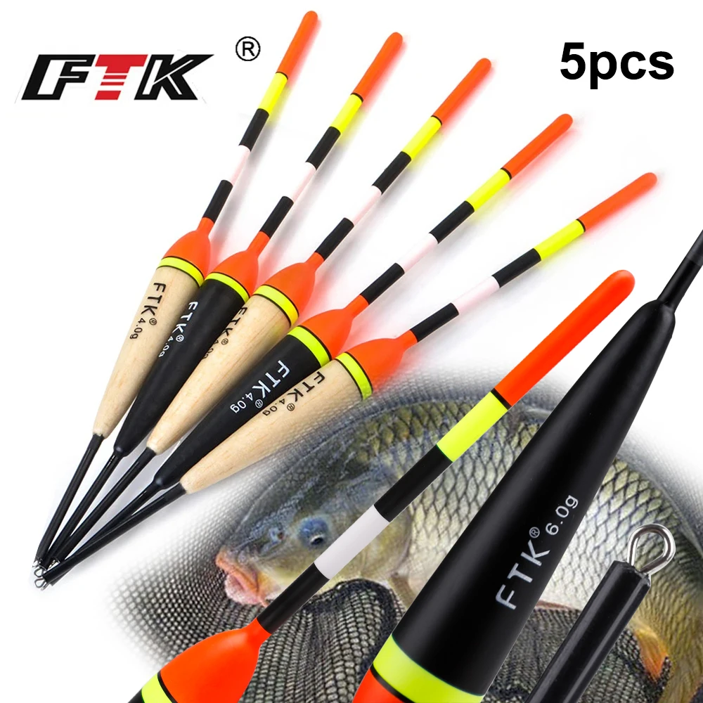 FTK 2g-6g juego de flotador de Pesca 19-23cm 5 unids/pack Barguzinsky boya Vertical profesional accesorios flotador de Pesca Pesca