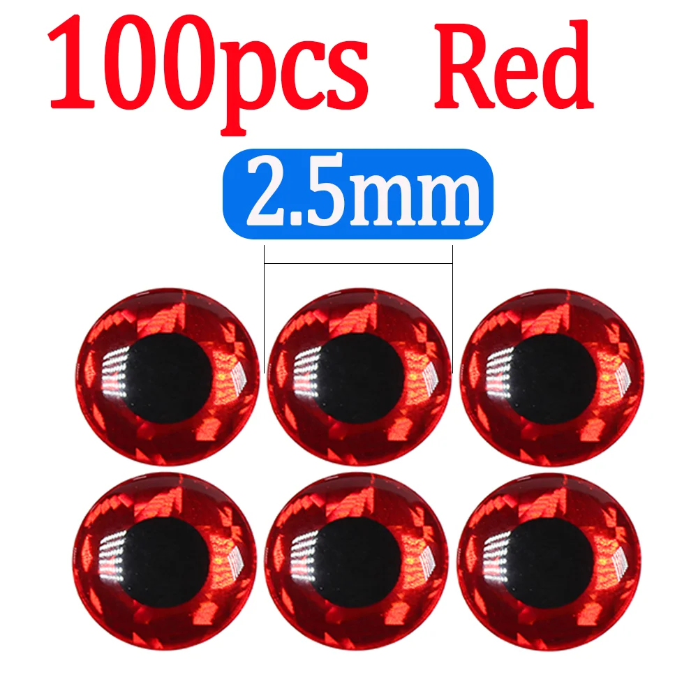 100pcs Red 2.5mm