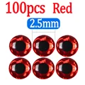 100pcs Red 2.5mm