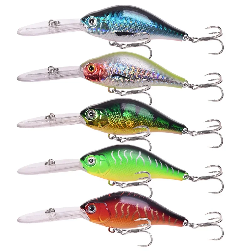 Señuelo de Pesca con manivela flotante, aparejos de buceo, Trolling, pececillo, Wobblers, cebo duro Artificial para Lucio, carpa, Crankbait, 1 ud. - imagen 5