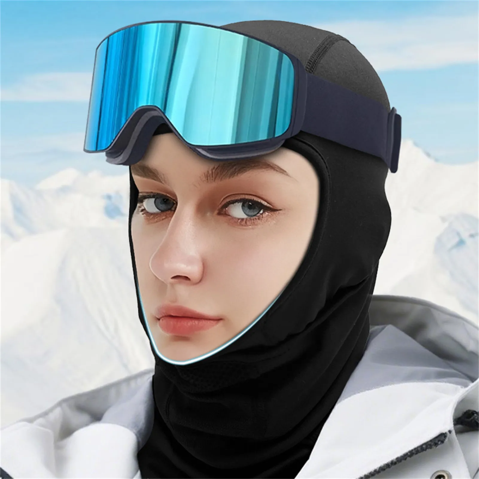 Mascarilla de esquí cálida para invierno, mascarilla facial transpirable a prueba de viento de felpa gruesa para ciclismo, esquí, pesca, Camping, gorros cómodos