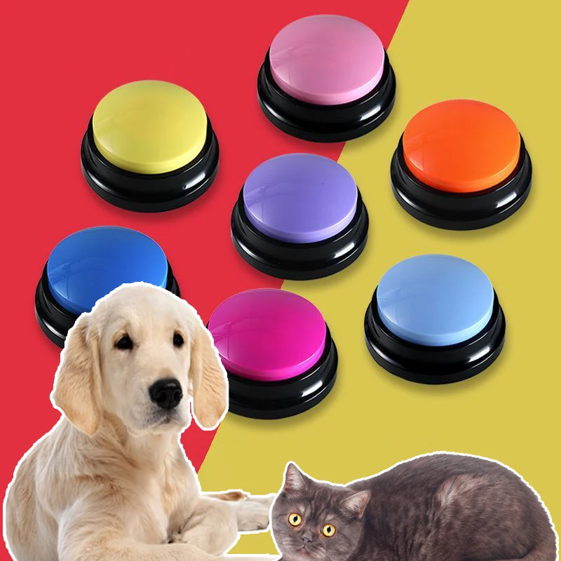 Caja de sonido grabable con botón parlante para mascotas, juguete grabador de voz para gatos, herramienta de entrenamiento de comunicación, juguetes para perros - imagen 2