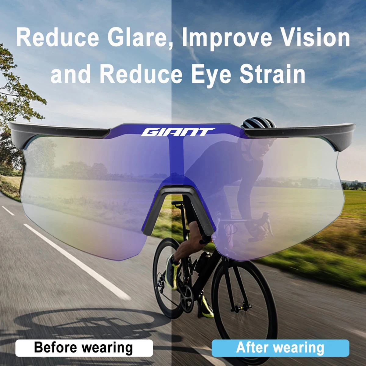 Gafas de sol gigantes para ciclismo, gafas para ciclismo de montaña, gafas para bicicleta de montaña, gafas para deportes al aire libre para hombres y mujeres - imagen 4
