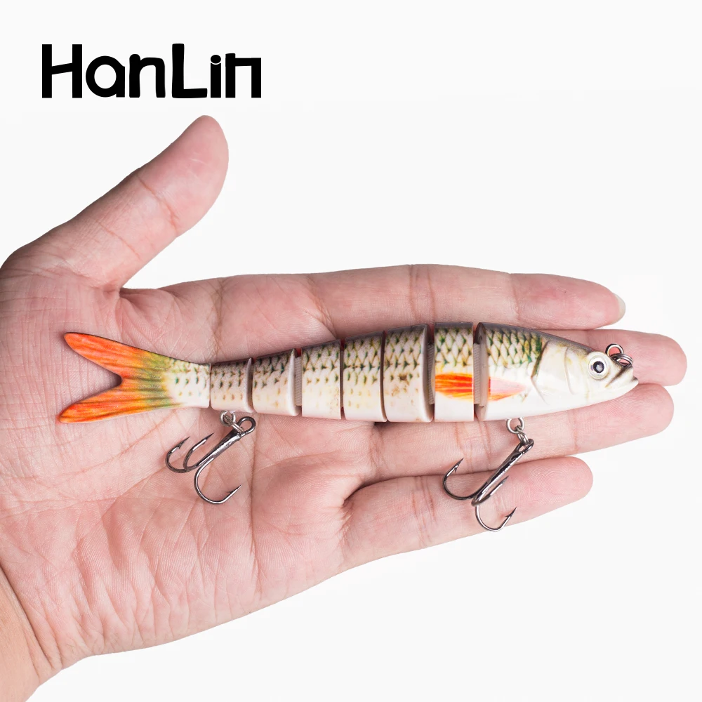 Hanlin 26g/14cm cebos multiarticulados Wobblers que se hunden Señuelos de pesca Crankbait Swimbait cebo Artificial duro Lucio aparejos de lubina
