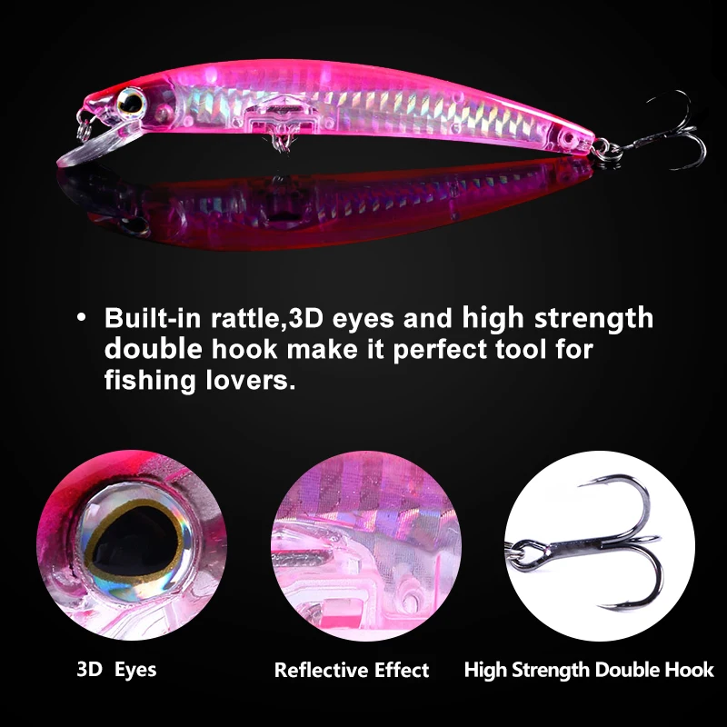 Wobbler Crankbait Minnow duro para lucio y carpa – pesca deportiva - imagen 5