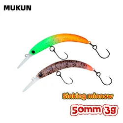 MUKUN Mino – Senuelo Doble Gancho Hunde para Lubina
