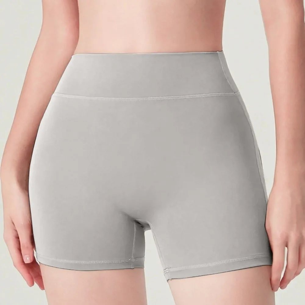 Nuevos pantalones cortos de cintura alta color melocotón, pantalones cortos de Yoga transpirables de secado rápido, pantalones cortos de Fitness para ejercicio - imagen 4