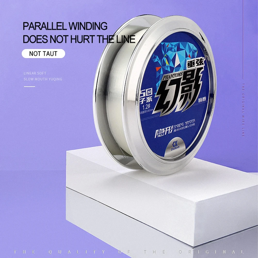 Sedal de pesca de nailon de 50M, hilo de 2,2 LB-29,3 lb, hilo de plomo para carpa, perca, hierba, hundimiento de pesca de carpa, accesorios de pesca al aire libre - imagen 2