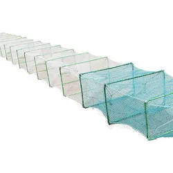 Jaula de pesca grande para camarones, red de pesca para exterior, trampa para peces, Crayfish, accesorios para exteriores, longitud de 6,5 m-9,5 m