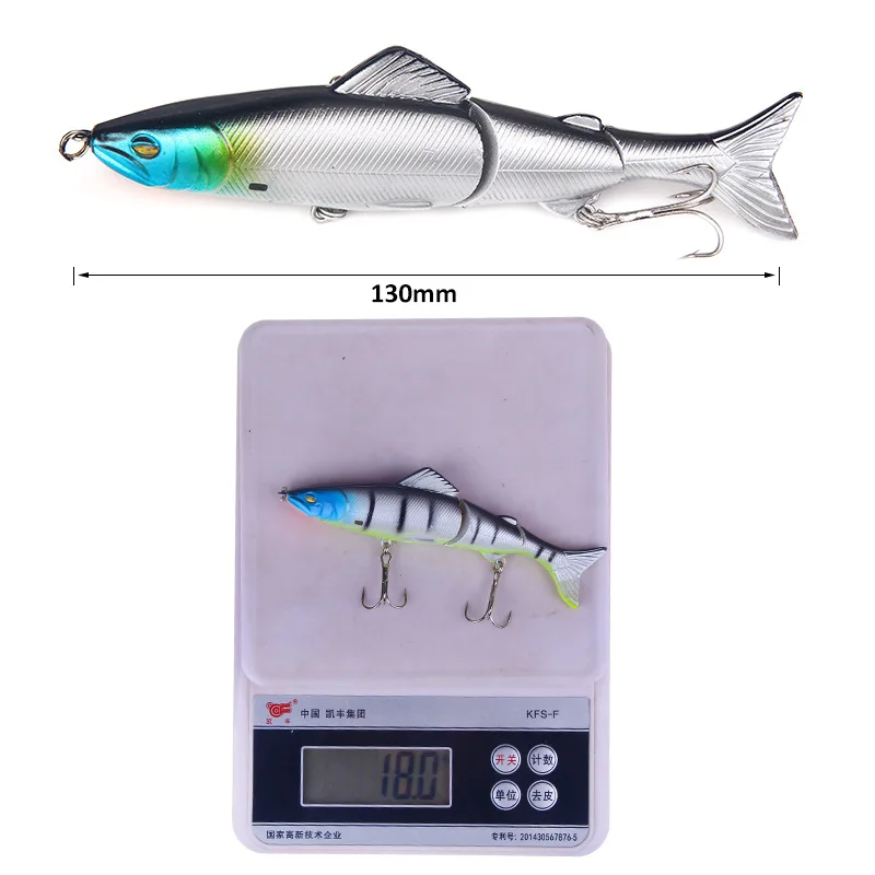 Fishinglures130mm18g secciones multiarticuladas Crankbait cebo duro Artificial lubina Trolling Lucio carpa herramientas de pesca Señuelos de pesca - imagen 5